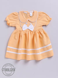 Moms Love Infant Girls Peter Pan Collar Puff Sleeve Fit & Flare Dress