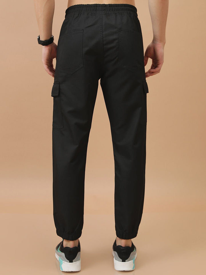 HIGHLANDER Men Regular Fit Plain Cargo Jogger Trousers