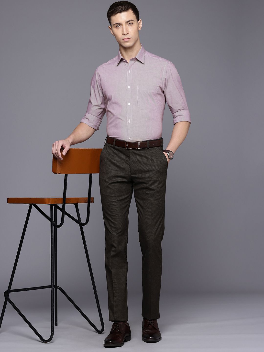 Raymond Slim Fit Checked Pure Cotton Formal Shirt