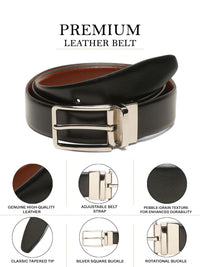 Teakwood Leathers Men Leather Reversible Formal Belt
