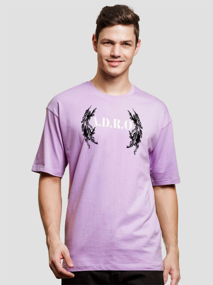 ADRO Lelaki Baju T-Shirt Bersaiz Besar Kapas Lengan Jatuh Bercetak Grafik