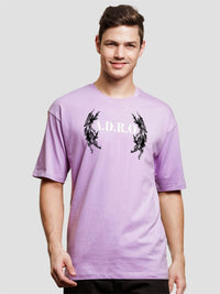 ADRO Lelaki Baju T-Shirt Bersaiz Besar Kapas Lengan Jatuh Bercetak Grafik