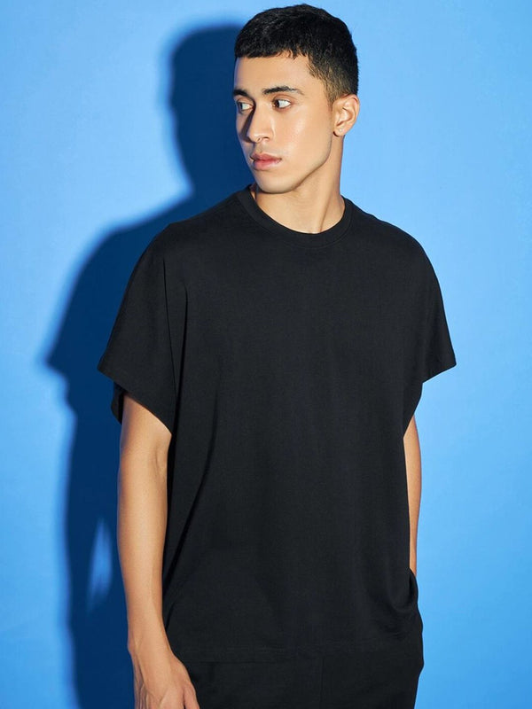 Bewakoof Lelaki T-Shirt Leher Pepejal Pepejal Hitam