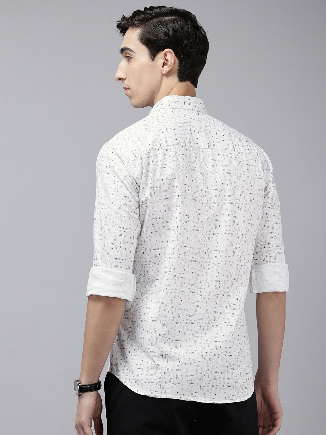 Park Avenue Pure Cotton Slim Fit Abstract Printed Casual Shirt