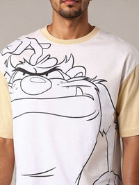 The Indian Garage Co Men Looney Tunes Graphic Printed Round Neck Pure Cotton Boxy T-shirt