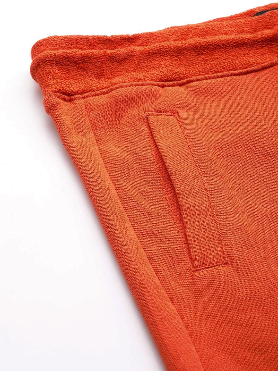 Being Human Men Logo Detail Pure Cotton Knitted Track Shorts