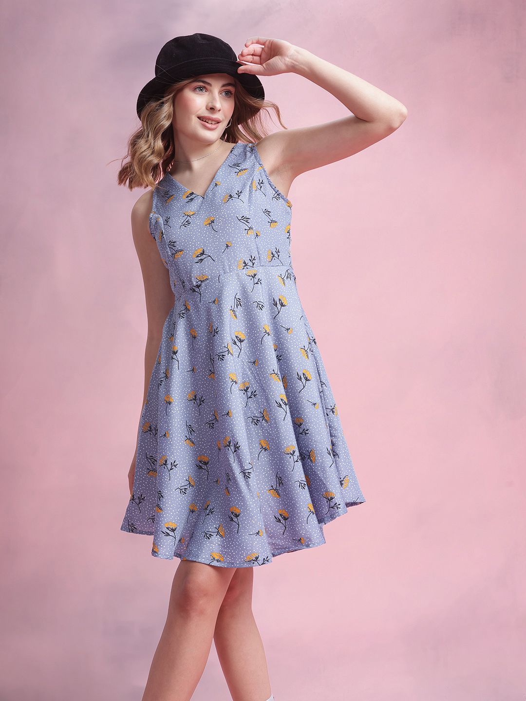 DressBerry Floral Print A-Line Dress