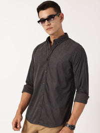 Thomas Scott Men Premium Button-Down Collar Corduroy Cotton Casual Shirt