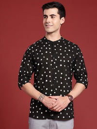 Anouk Geometric Printed Band-Collar Pure Cotton Casual Shirt