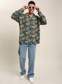 Bene Kleed Men Abstract Printed Opaque Oversize Casual Shirt