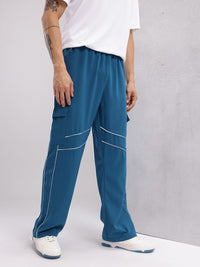 HRX by Hrithik Roshan Men Piping Detail Lifestyle Parachute Track Pants
