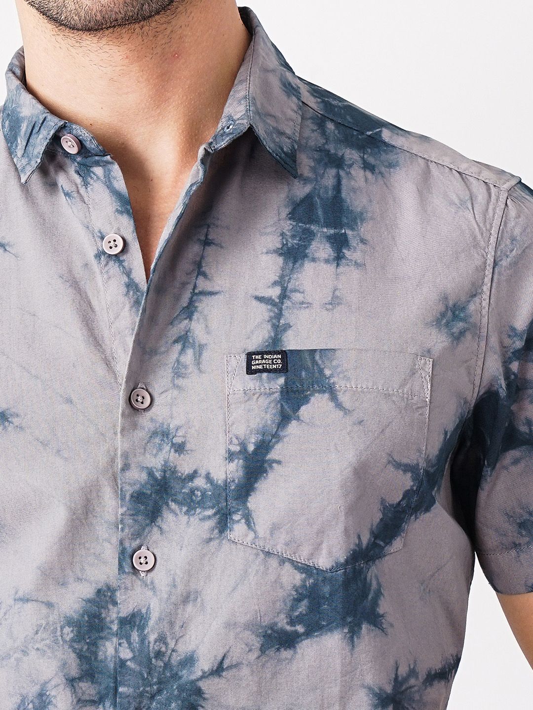 The Indian Garage Co Men Regular Fit Overdyed Resortwear Shirt