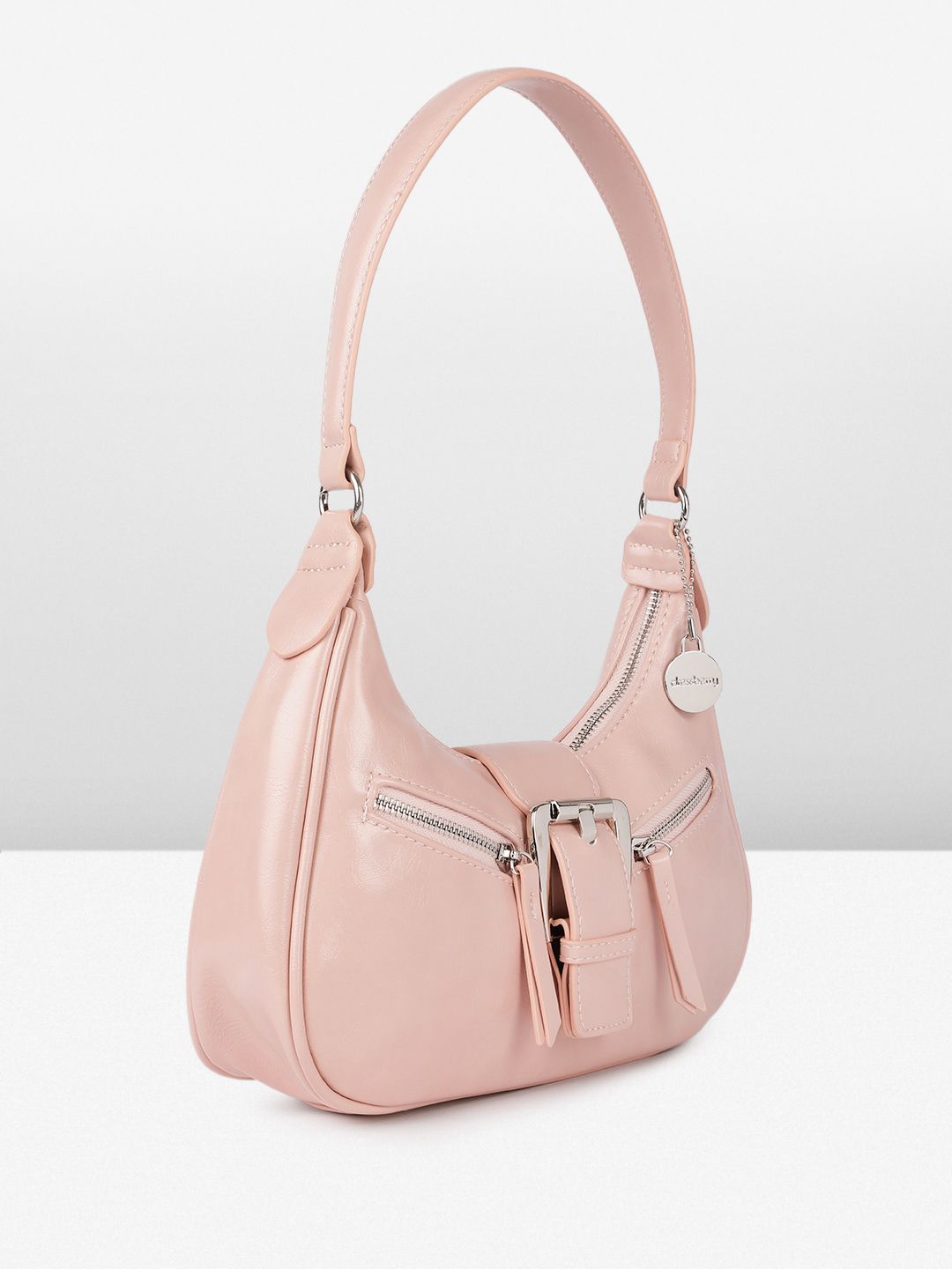 DressBerry Structured Buckle Hobo Bag