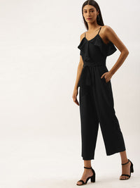 Berrylush Women Black Solid Basic Jumpsuit