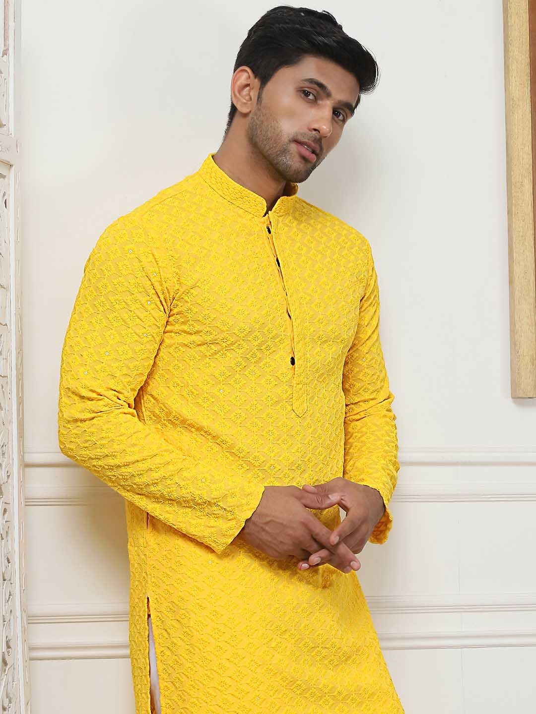 Anouk Ethnic Motifs Embroidered Sequinned Kurta with Pyjamas