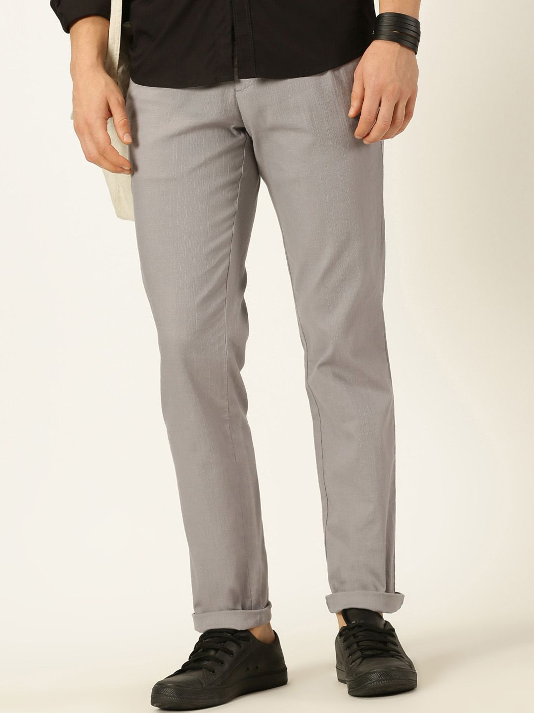 Thomas Scott Men Smart Linen Cotton Pleated Chino Trouser