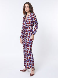 RAREISM Geo Print Overlap Front Maxi Dress