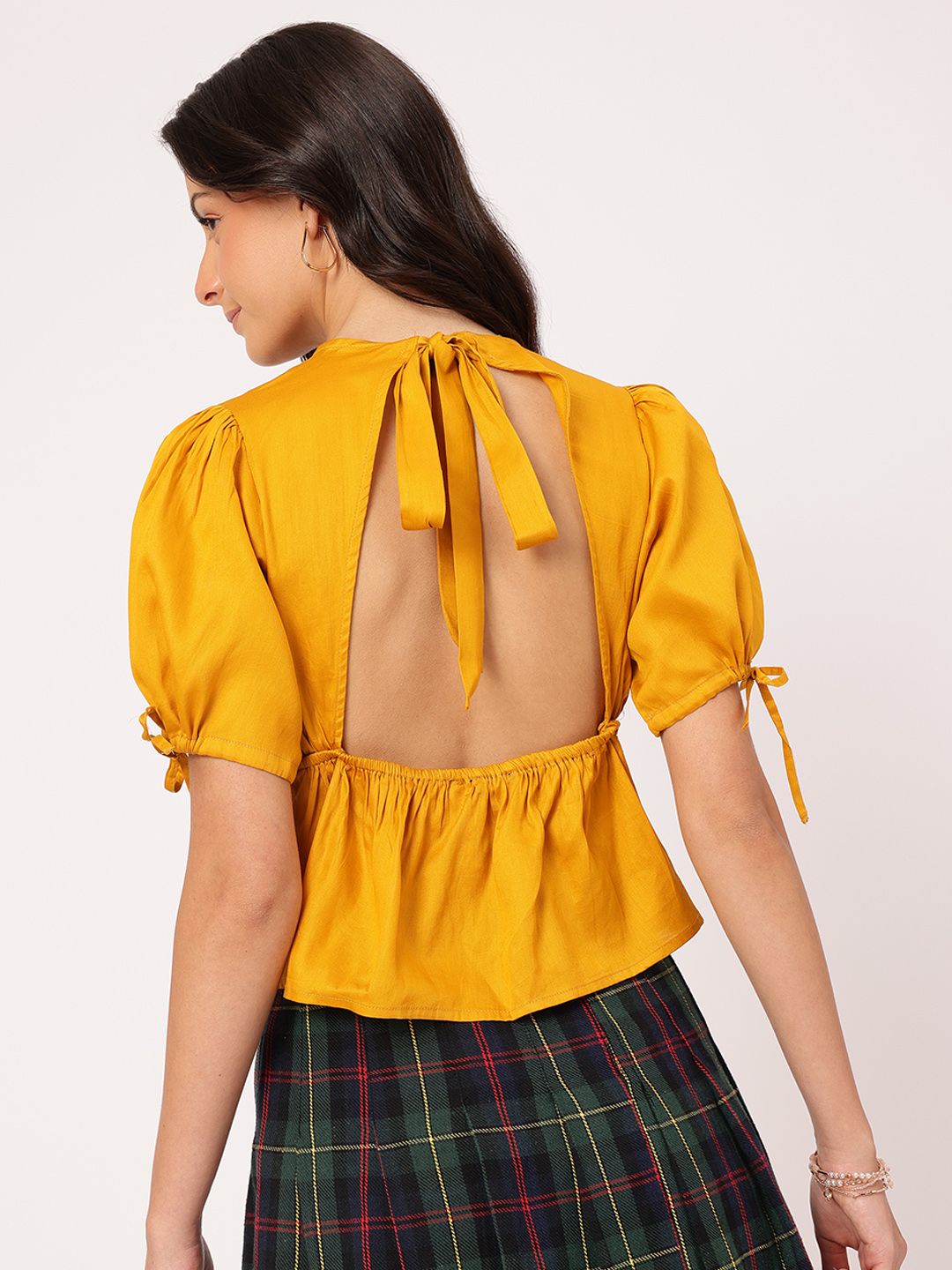 DressBerry Sunshine State Plunge Styled Back Top