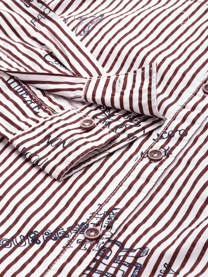 The Indian Garage Co Men Striped Casual Shirt