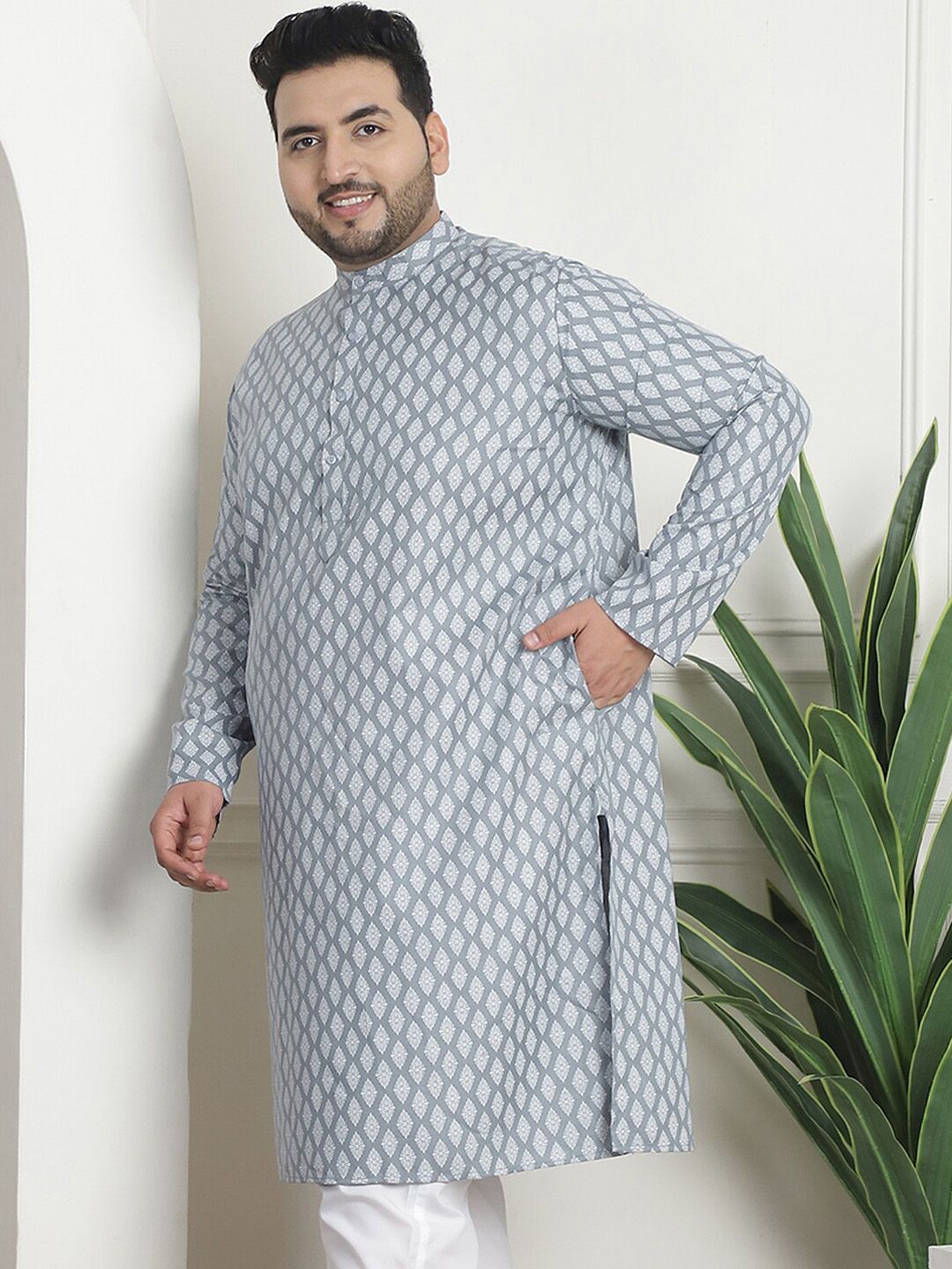 SOJANYA PLUS Geometric Printed Kurta