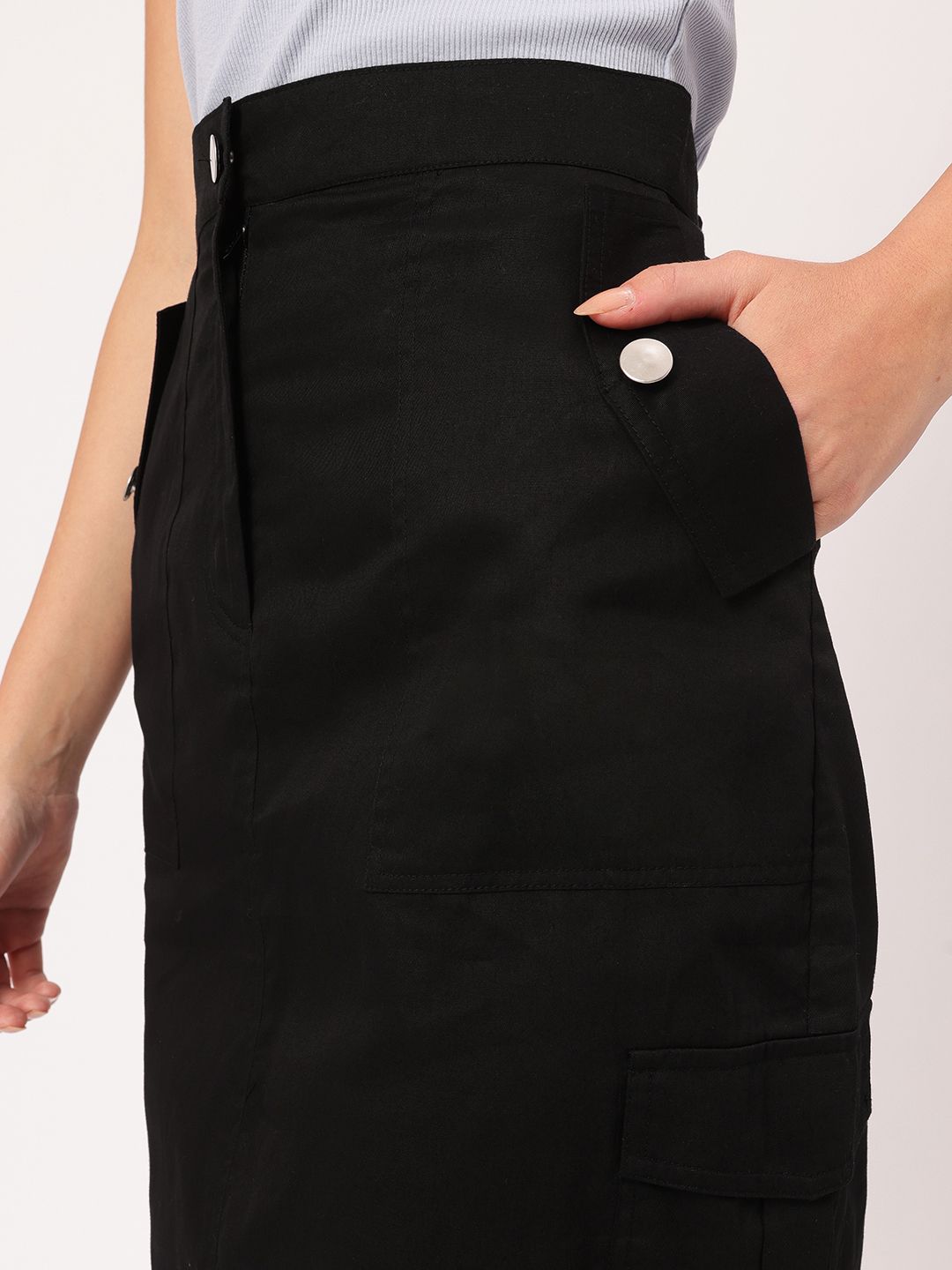 DressBerry Streetwear Sophistication Parachute Cargo Straight Skirt