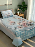 Moda Rapido X KLOTTHE Blue & Pink Floral 400 TC Single Bedsheet with 1 Pillow Covers