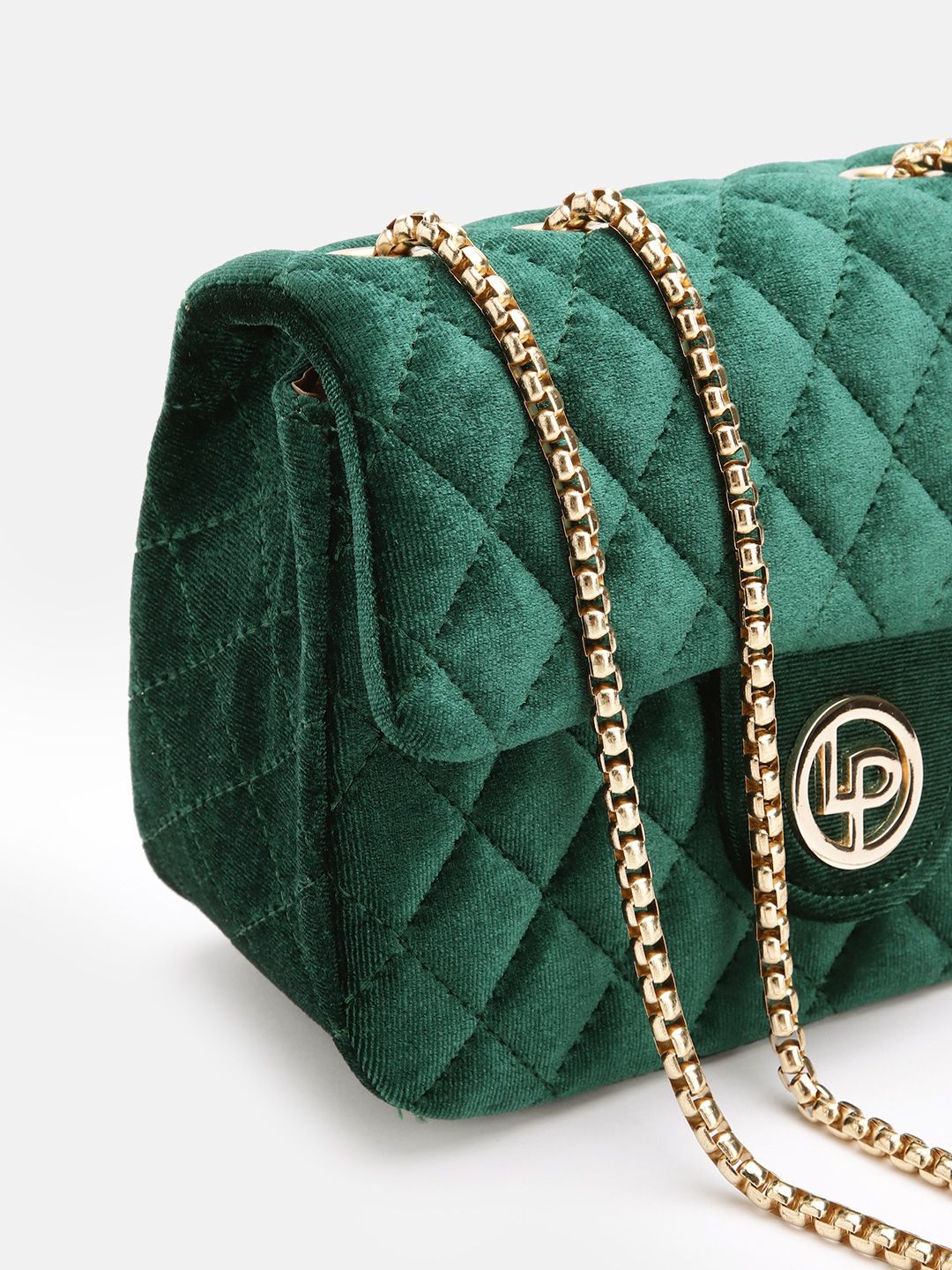 Lino Perros Women Checked Structured Sling Bag with Quilted DEtail