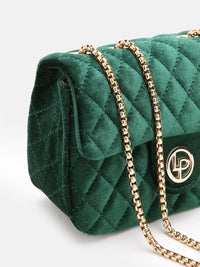 Lino Perros Women Checked Structured Sling Bag with Quilted DEtail