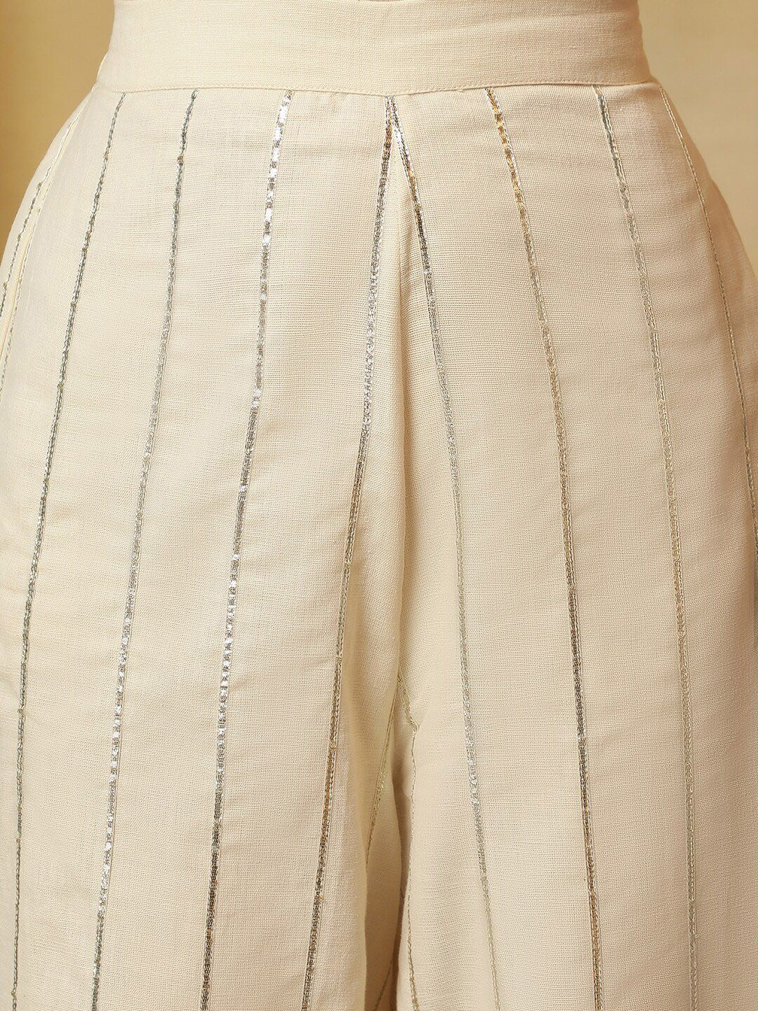 W Women Striped Ethnic Parallel Trouser