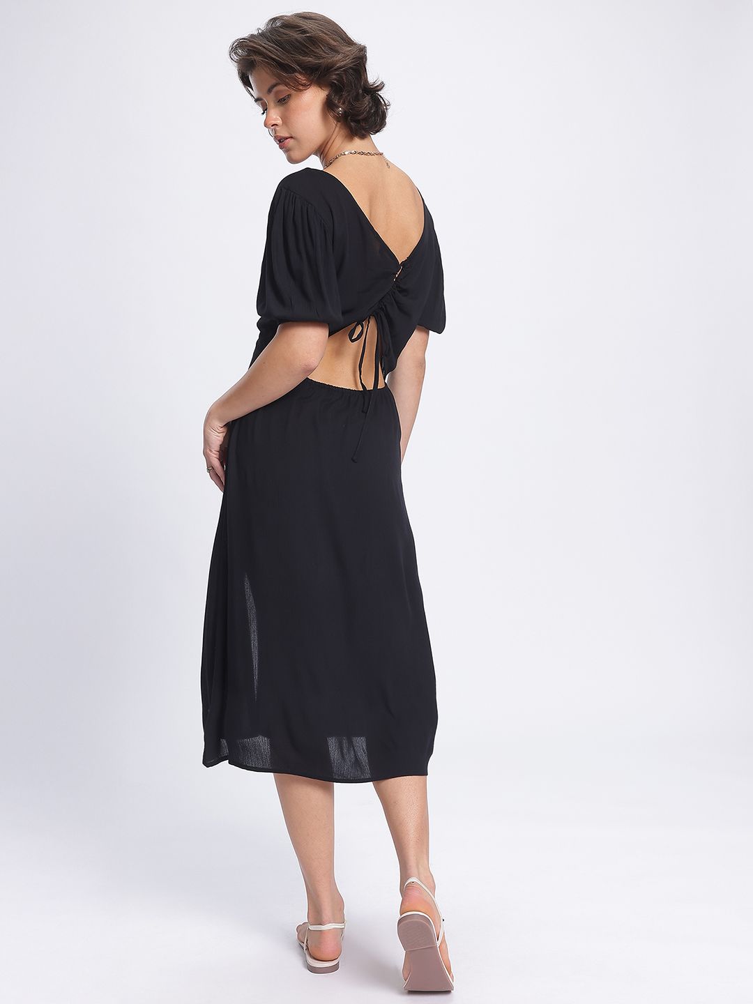 DressBerry Moonlight Muses Styles Back Side Sit A-Line Midi Dress
