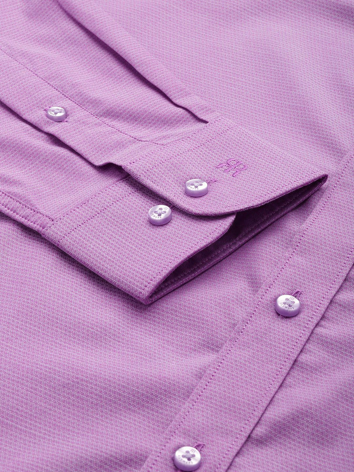 Raymond Pure Cotton Self Design Slim Fit Textured Formal Shirt