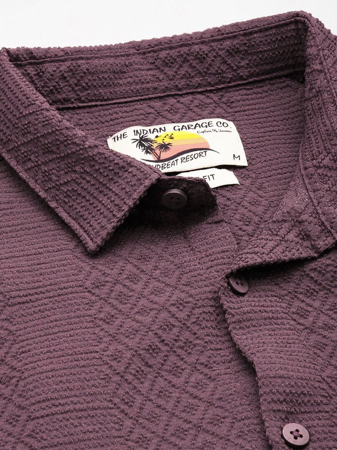 The Indian Garage Co Self Design Opaque Casual Shirt