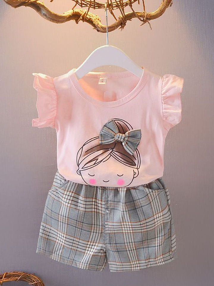 YK Girls Printed T-shirt with Shorts