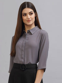 Style Quotient Women Grey Formal Shirt