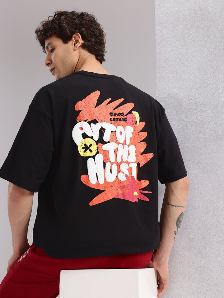 HRX by Hrithik Roshan Typography Printed Drop-Shoulder Sleeves Oversized T-shirt