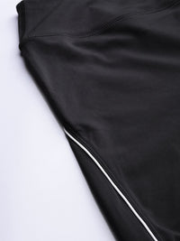 HRX By Hrithik Roshan Women Black Colourblock Skinny Rapid-Dry Anti-Static Training Tights