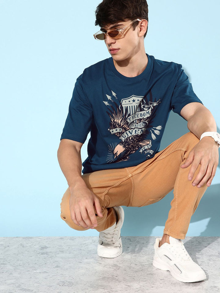 DILLINGER Men Printed Pure Cotton Oversize T-shirt