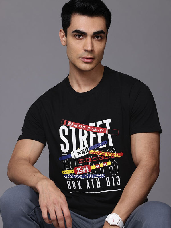 HRX oleh Hrithik Roshan Men Typography T-Shirt dicetak