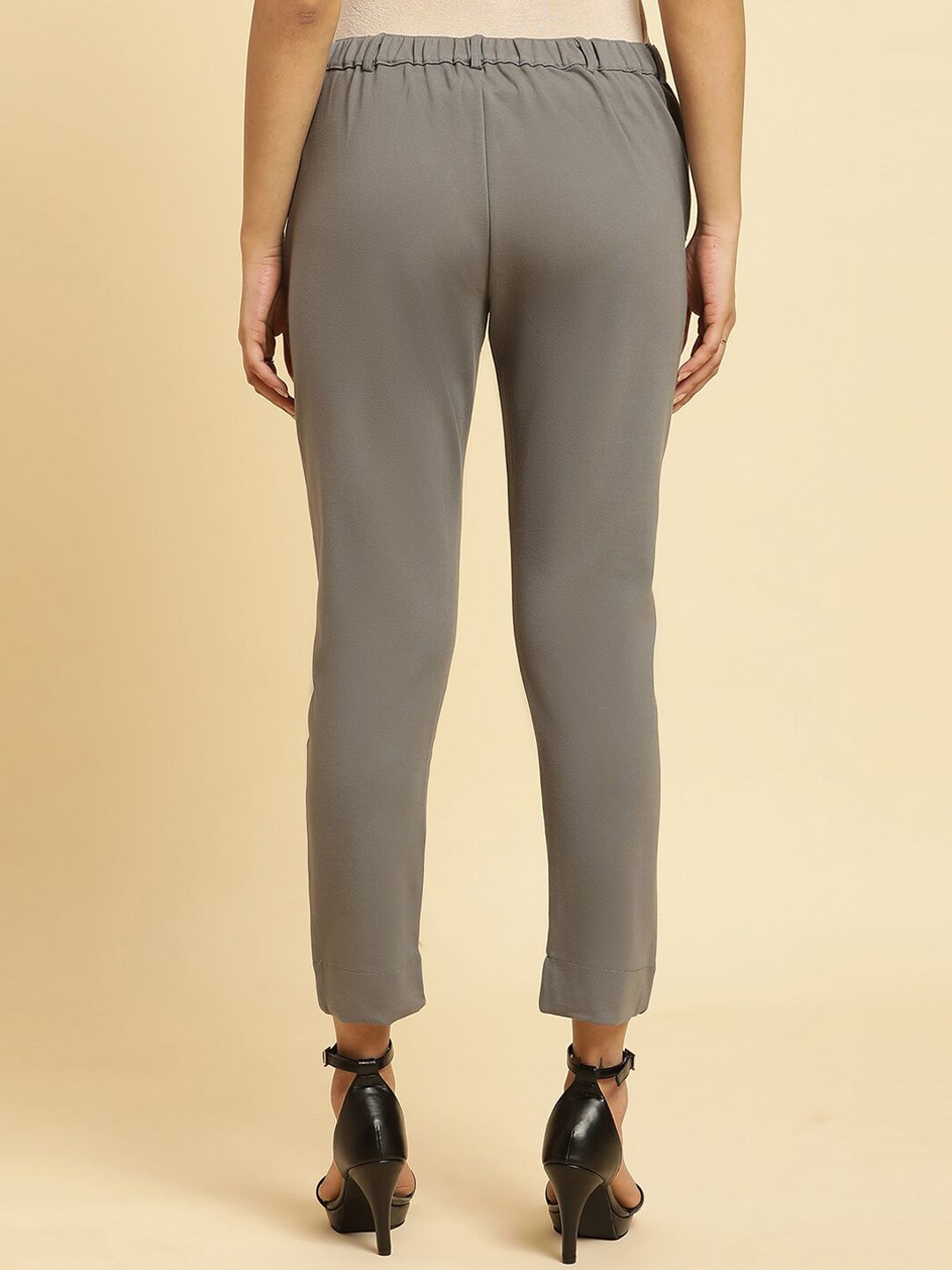 W Women Mid Rise Slim Fit Plain Regular Trousers