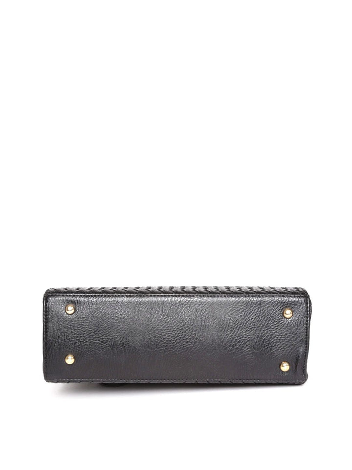 Lino Perros Black Basket Weave Patterned Handbag