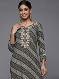Varanga Women Black & Beige Bandhani Printed Indie Prints Kurta