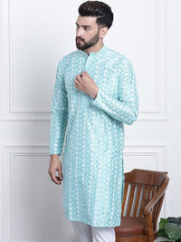 SOJANYA Benang Sulam Bunga Berfungsi Kurta Lurus