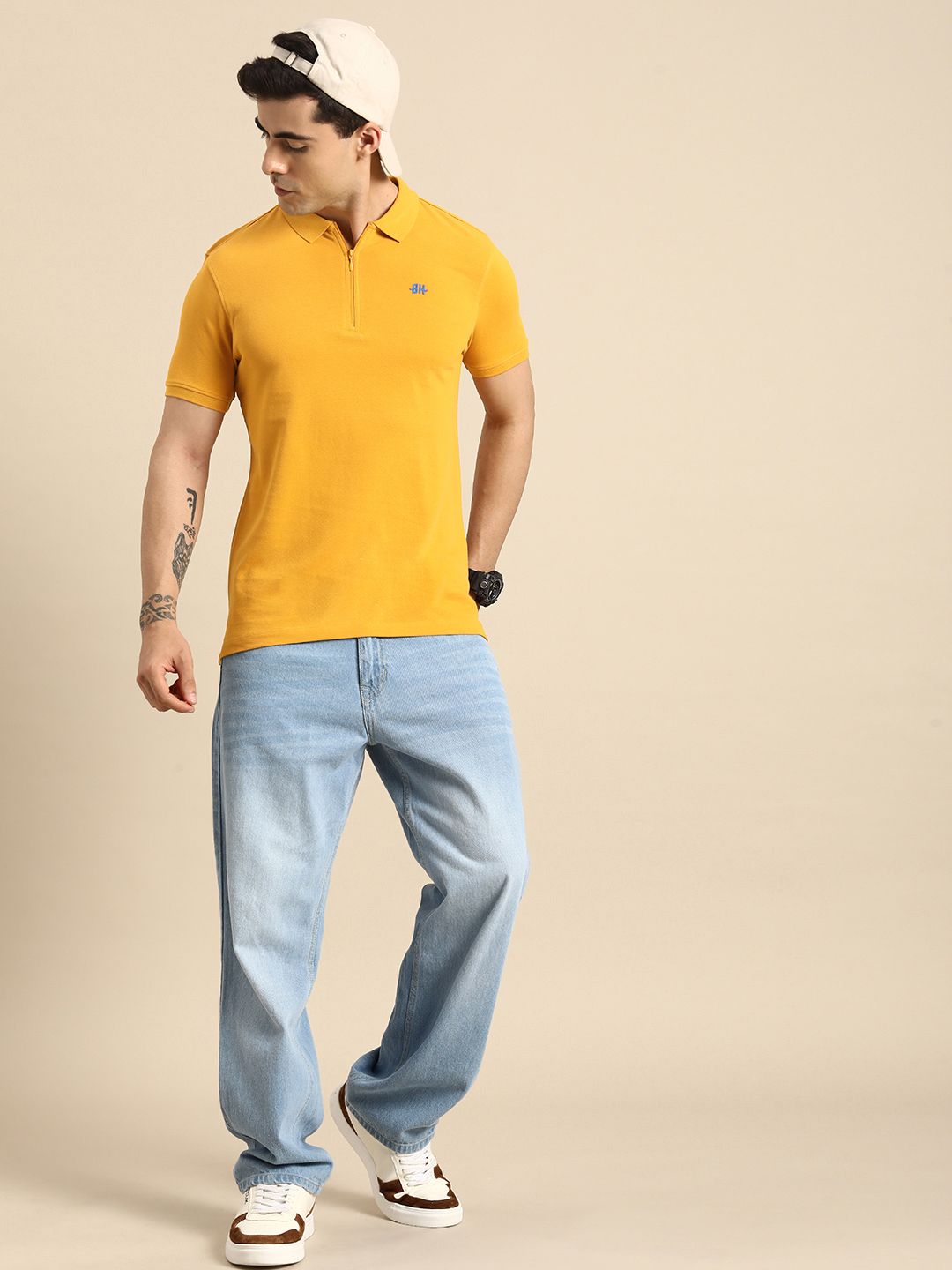 Being Human Men Polo Collar Pure Cotton T-shirt