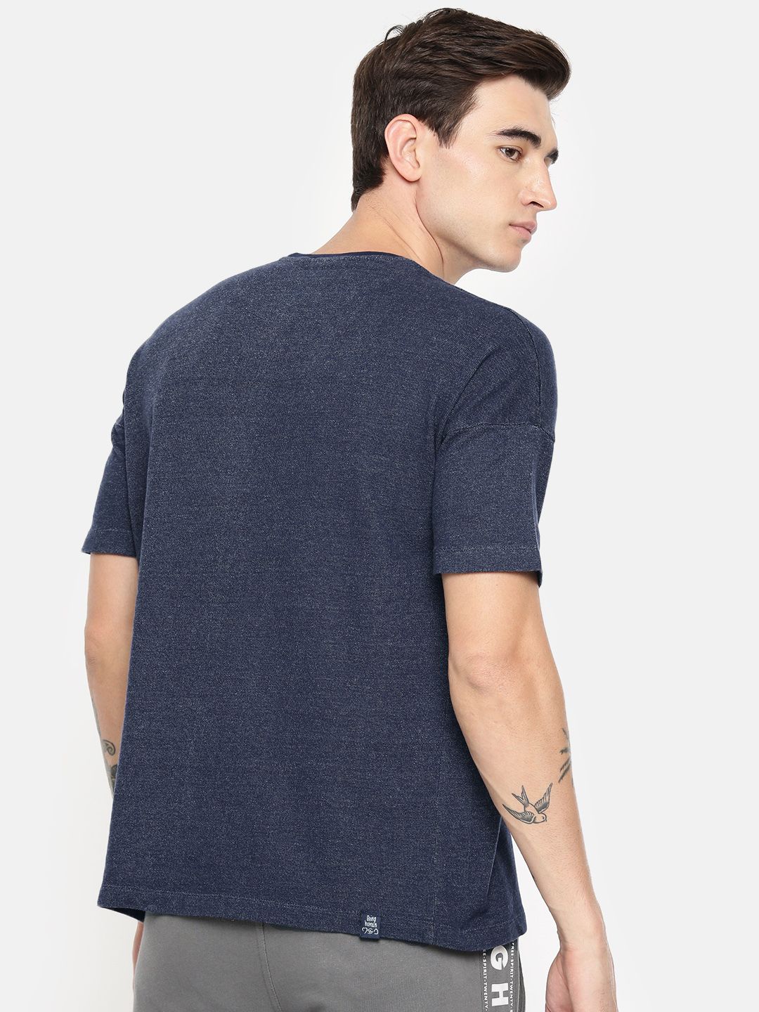 Being Human Men Solid Round Neck Pure Cotton T-shirt