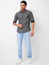 SPYKAR Spread Collar Long Sleeves Slim Fit Cotton Casual Shirt