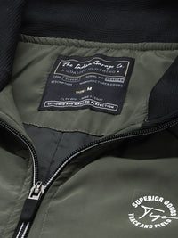 The Indian Garage Co Slim Fit High-Neck Zip-Front Bomber Jacket