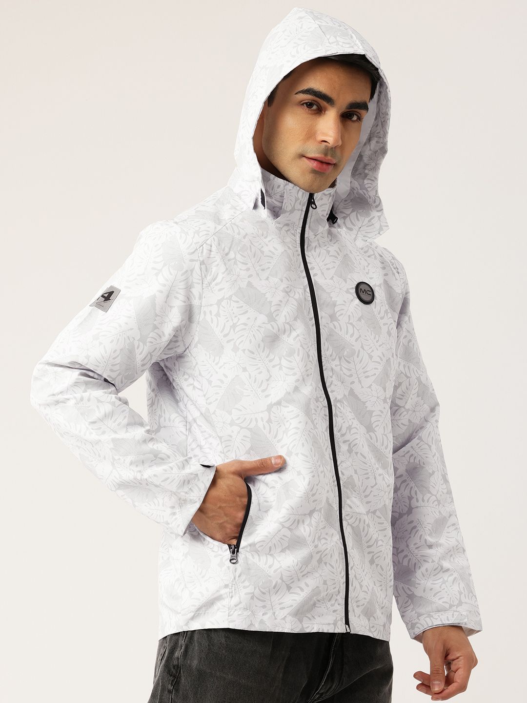 Monte Carlo Men Floral Print Hooded Tailored Jacket