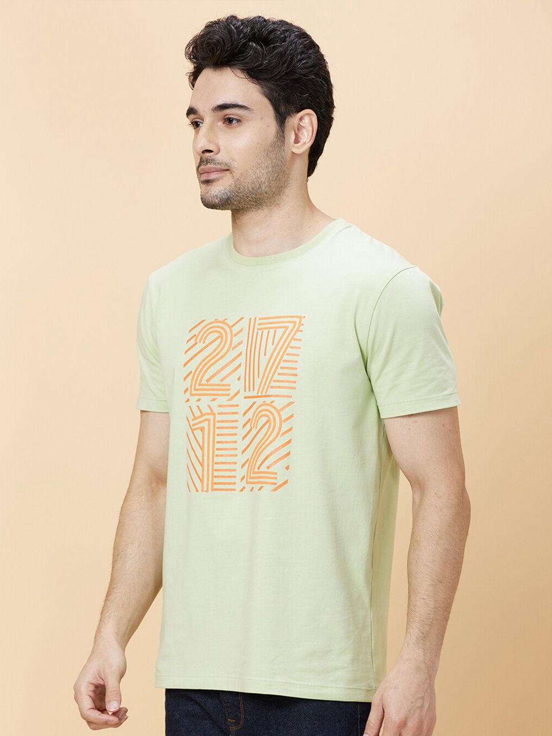 Being Human Men Round Neck Typography Printed T-shirt