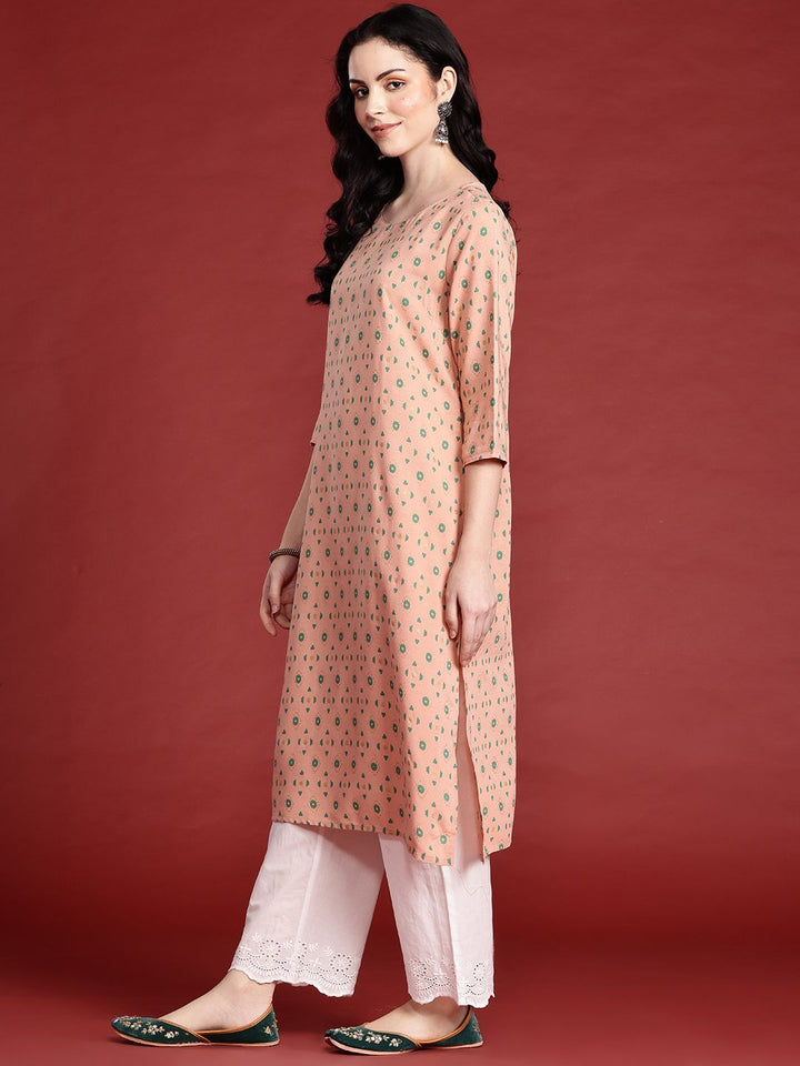 Anouk Geometric Printed Straight Regular Kurta