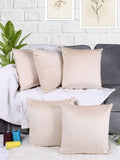 STITCHNEST Set of 5 Beige Solid 24'' x 24'' Cushion Cover